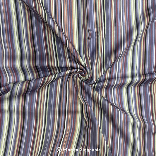 Stripe Printed Modal Satin Fabric