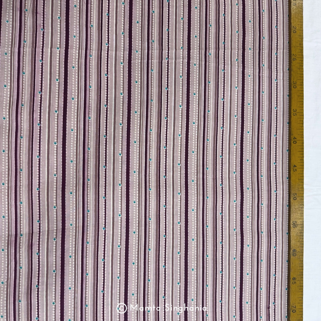 Purple Stripe Printed Cotton Fabric