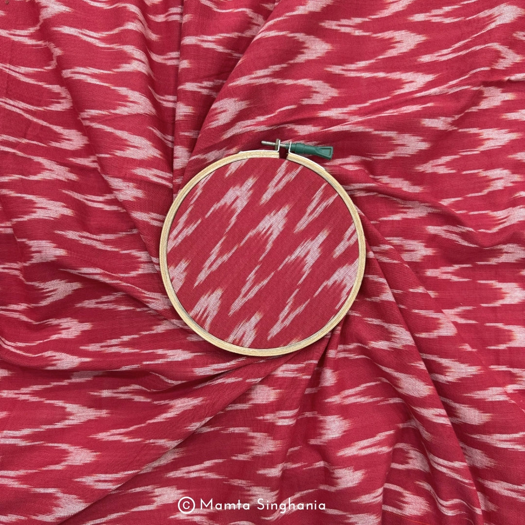 Red Ikkat Fabric