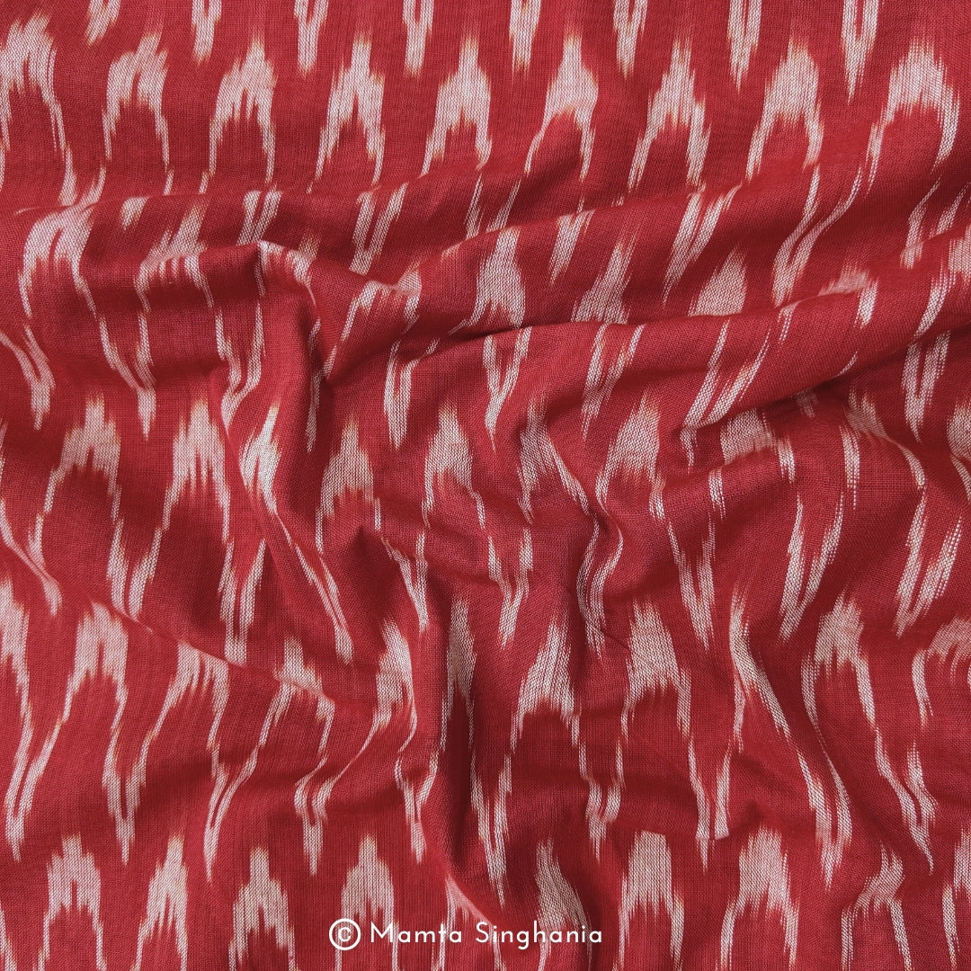 Red Ikkat Fabric