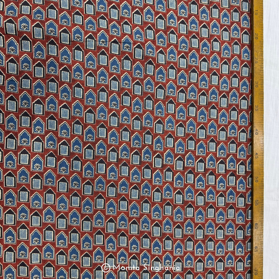 Red Abstract Printed Cotton Fabric