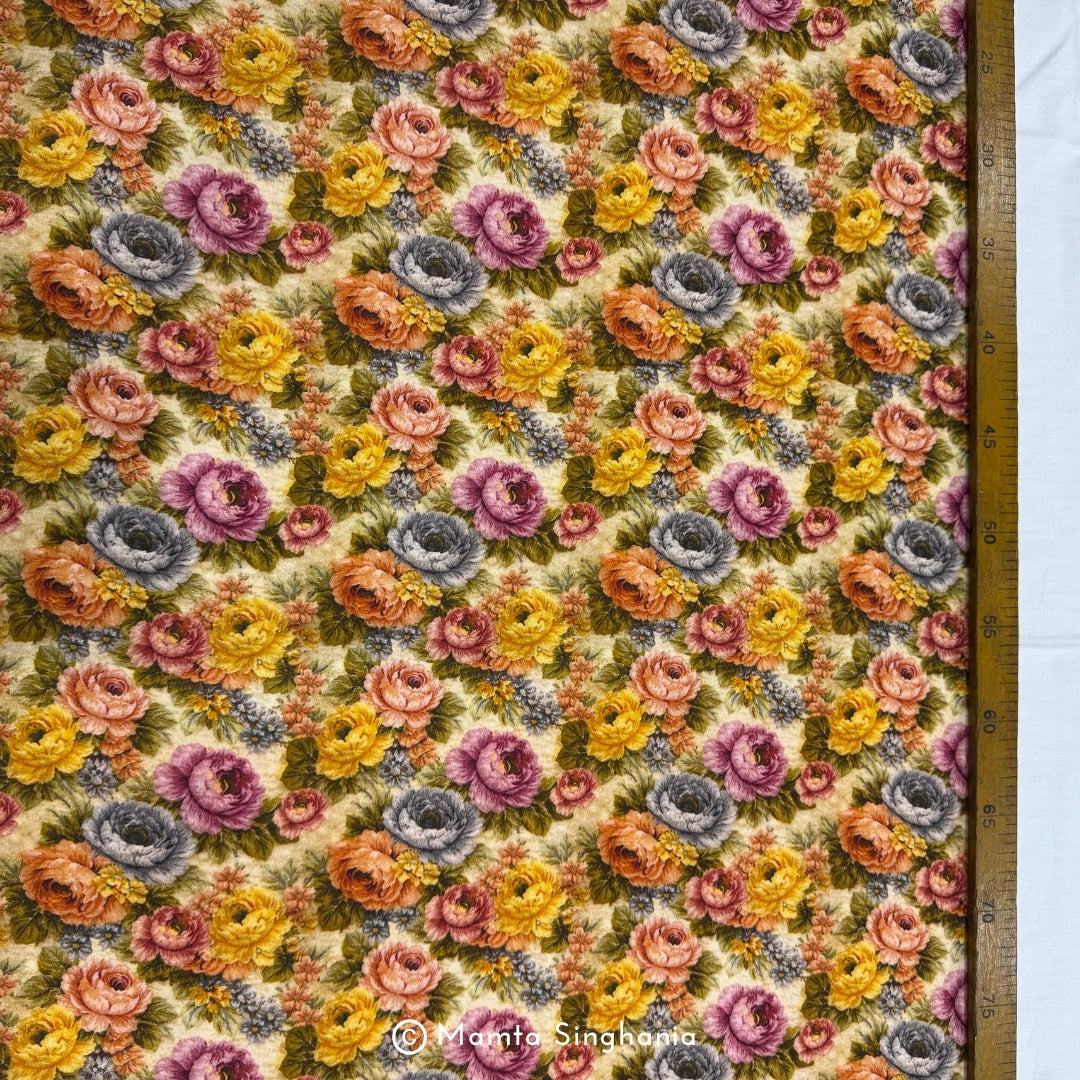 Floral Printed Malai Cotton Fabric