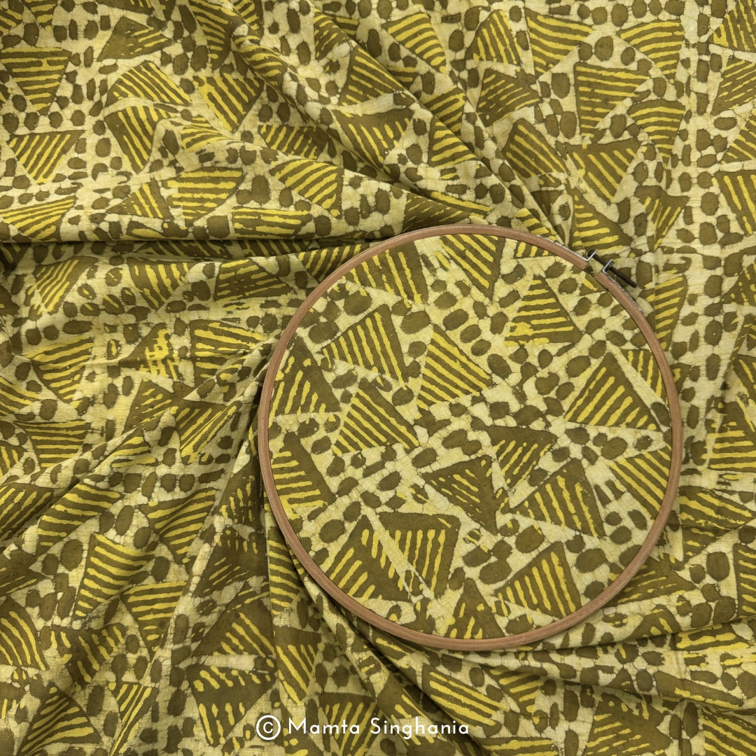 Geometric Dabu Printed Cotton Fabric