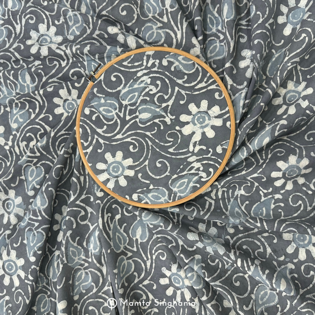 Floral Dabu Printed Cotton Fabric