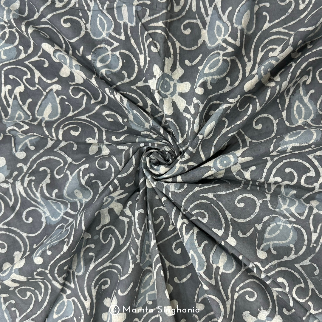 Floral Dabu Printed Cotton Fabric