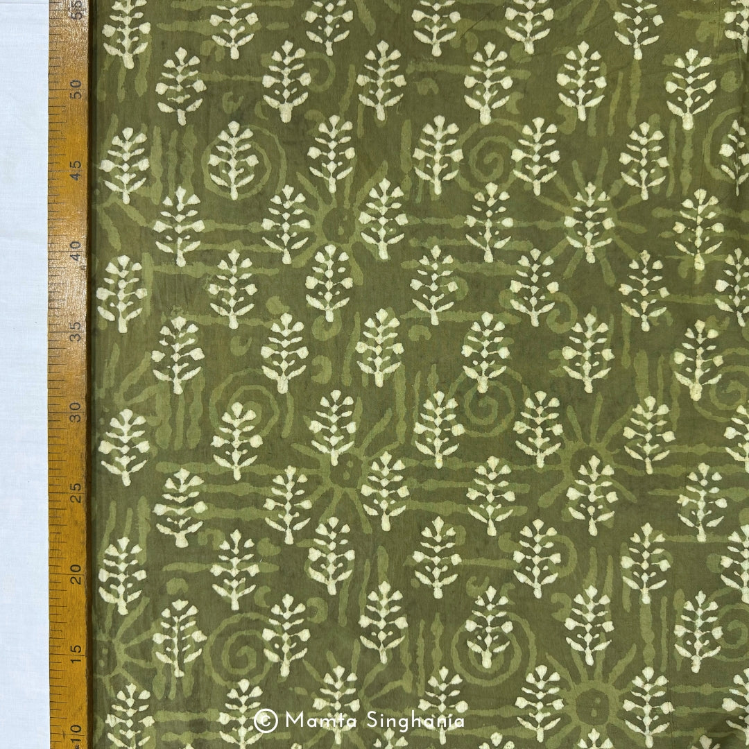 Floral Dabu Printed Cotton Fabric