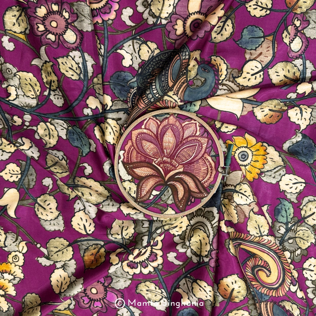 Floral Printed Modal Satin Fabric