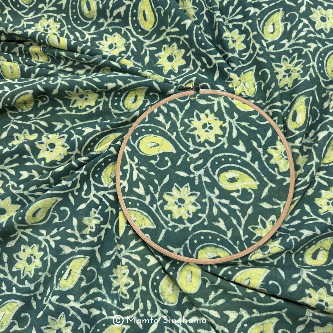 Floral Dabu Printed Cotton Fabric