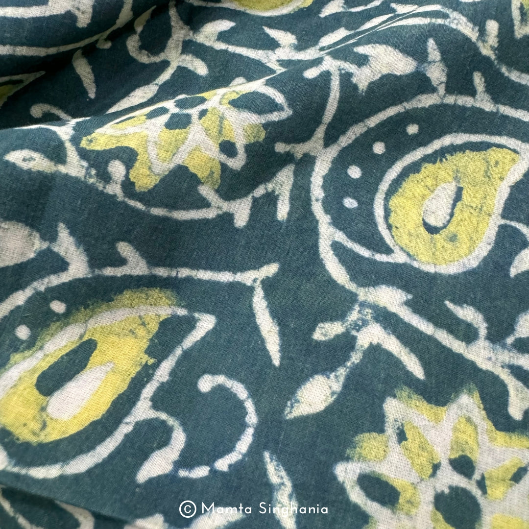 Floral Dabu Printed Cotton Fabric