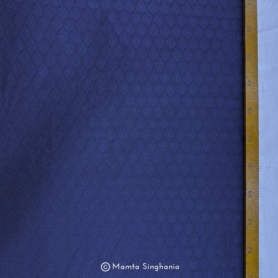 Navy Blue Cotton Jacquard Fabric