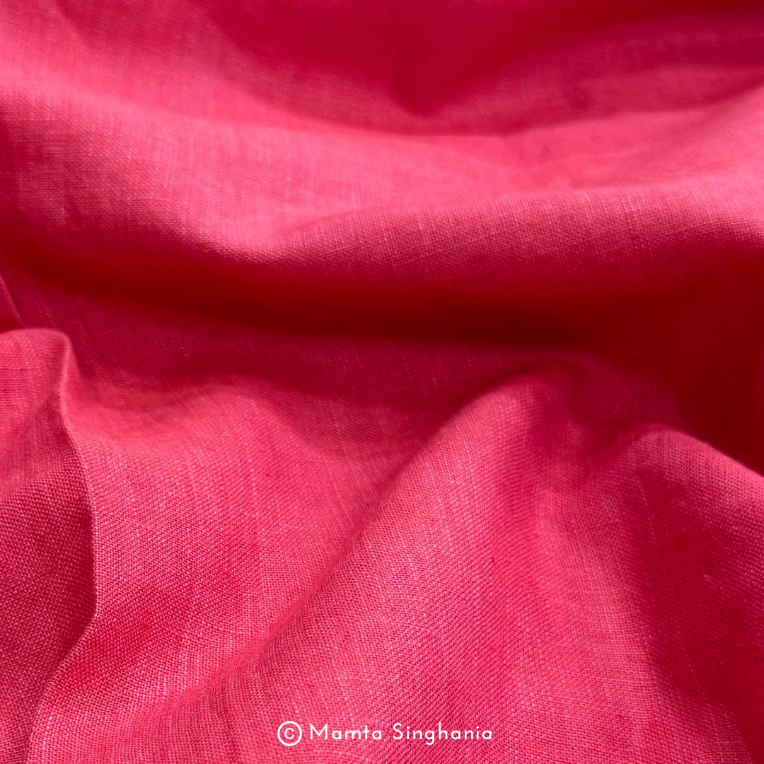 Raspberry Red Pure Linen Fabric
