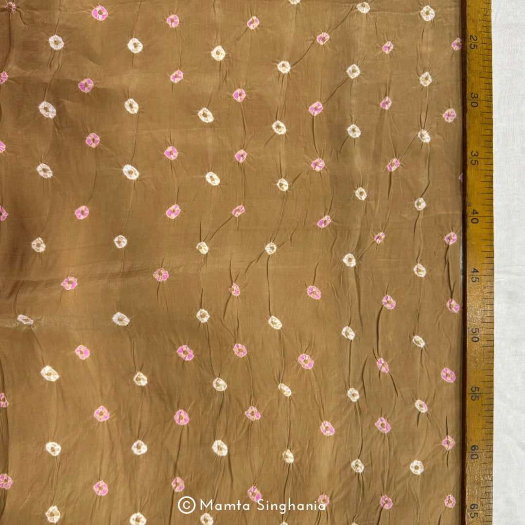Brown Bandhej Modal Satin
