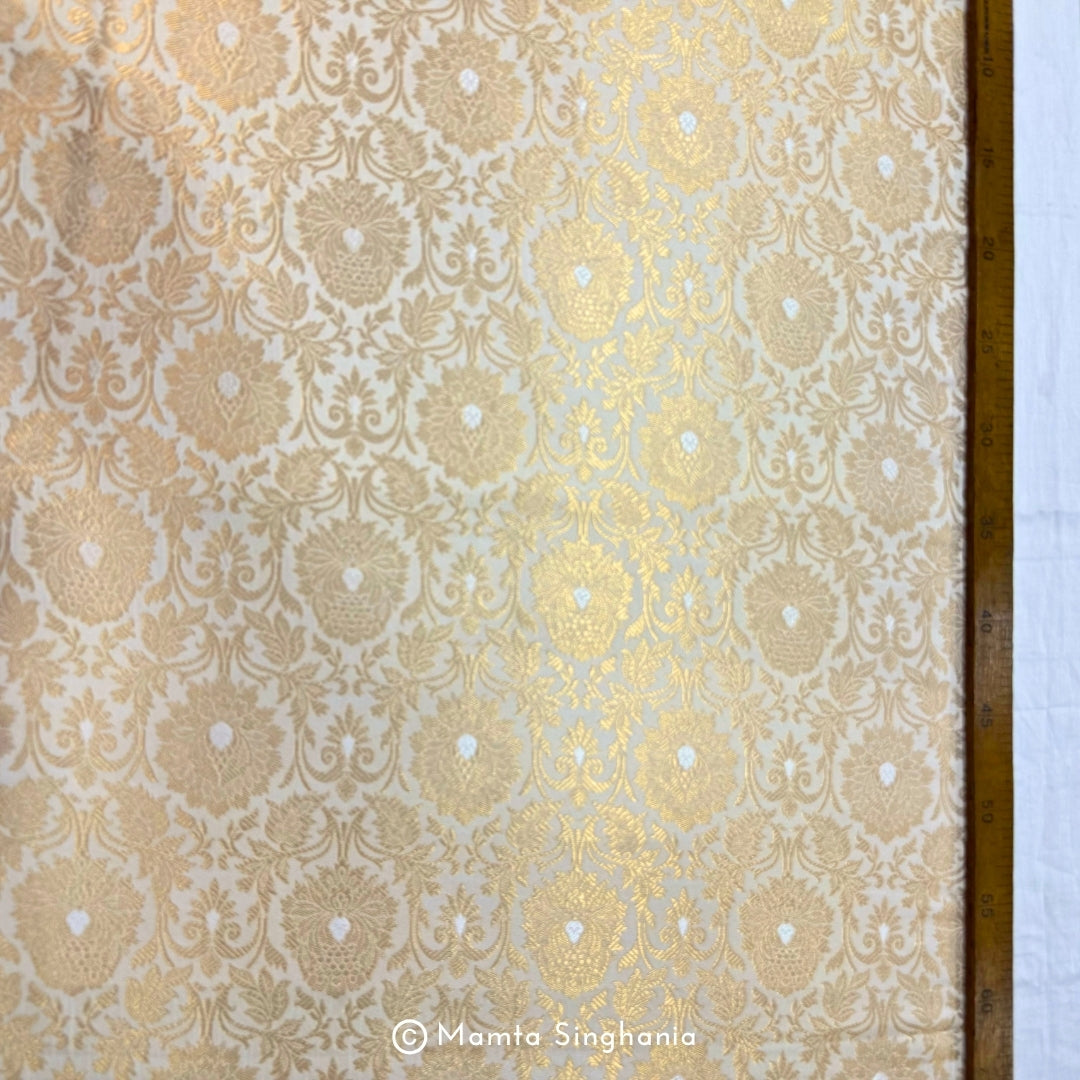 Dyable Banarasi Brocade Katan Silk Fabric