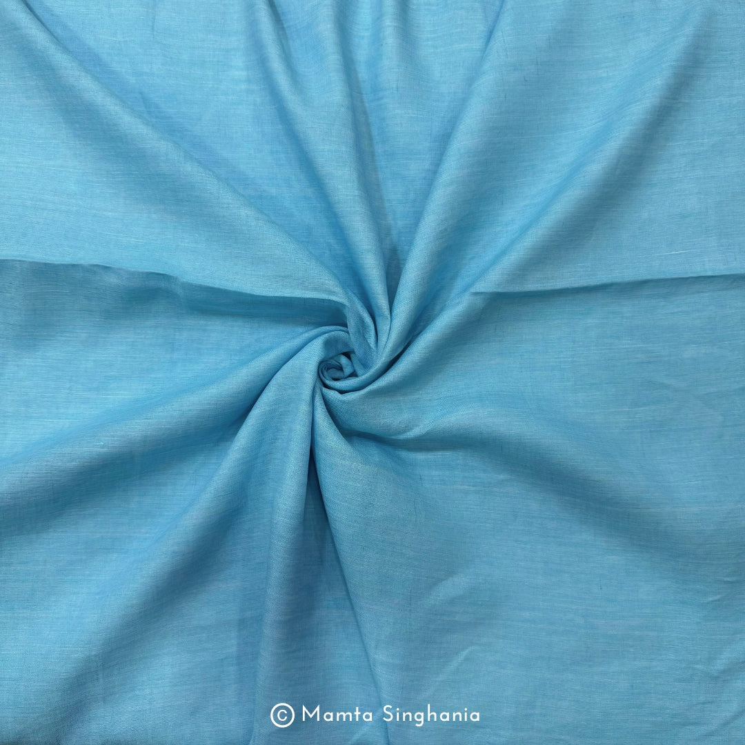 Sky Blue Pure Linen Fabric