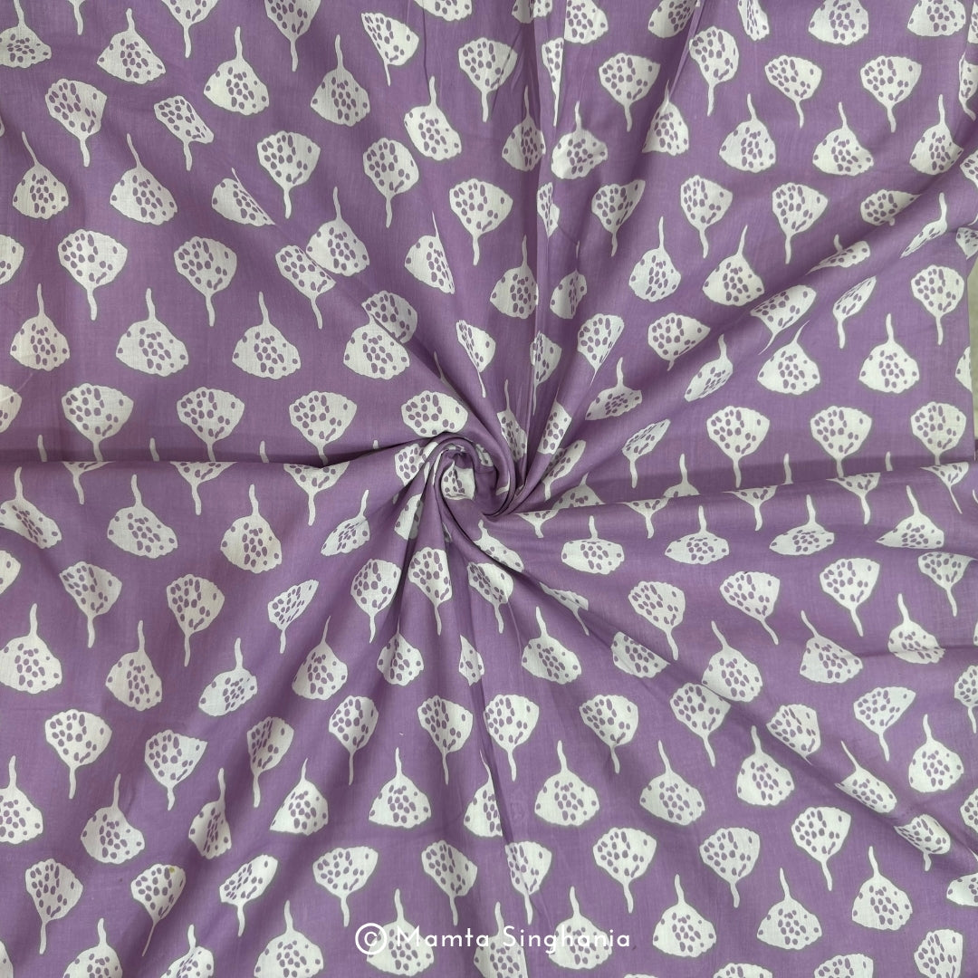 Purple Abstract Printed Cotton Fabric