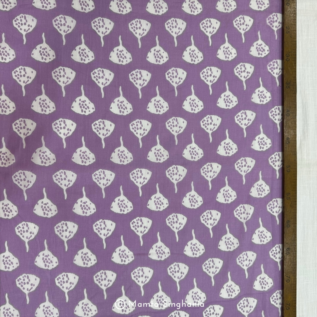 Purple Abstract Printed Cotton Fabric