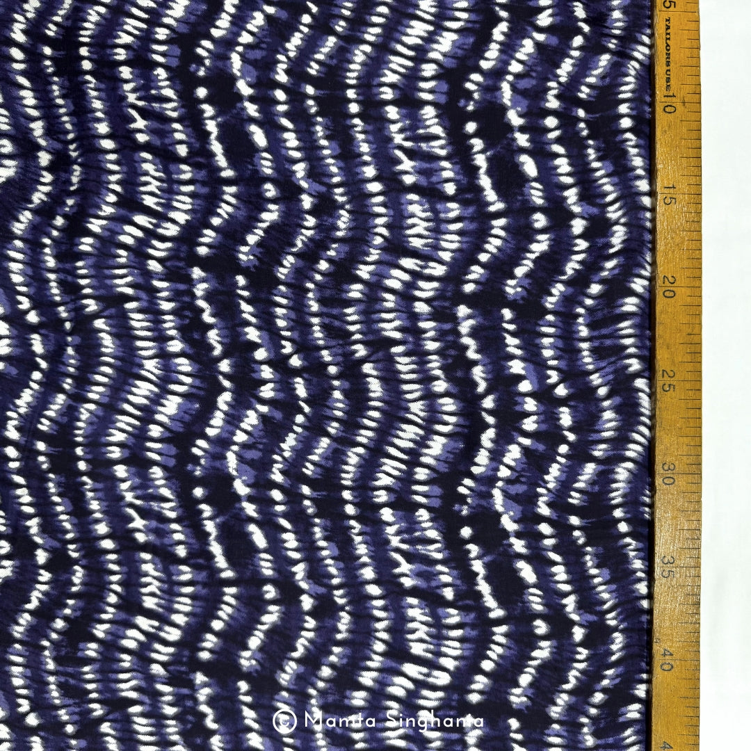 Purple Shibori Printed Modal Satin