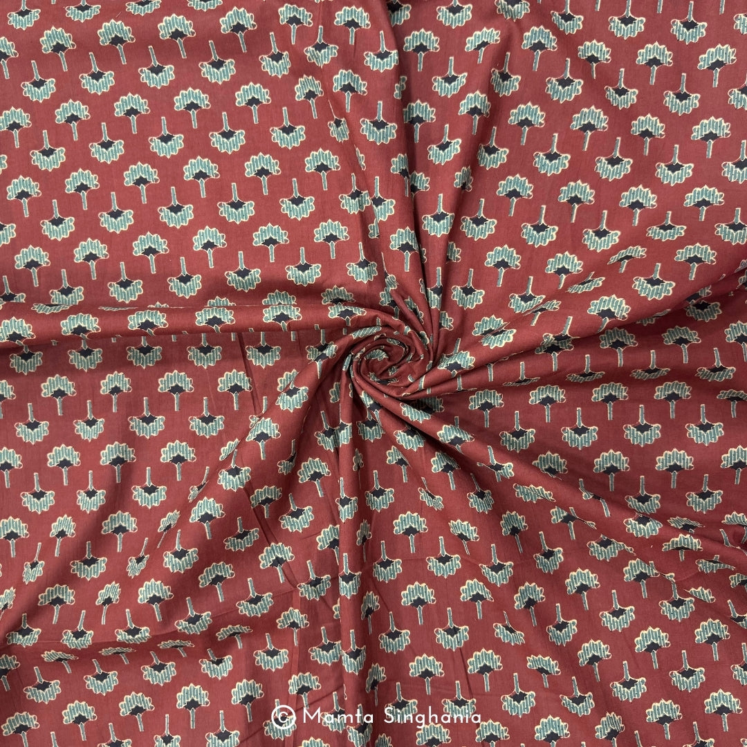 Sangria Floral Printed Cotton Fabric