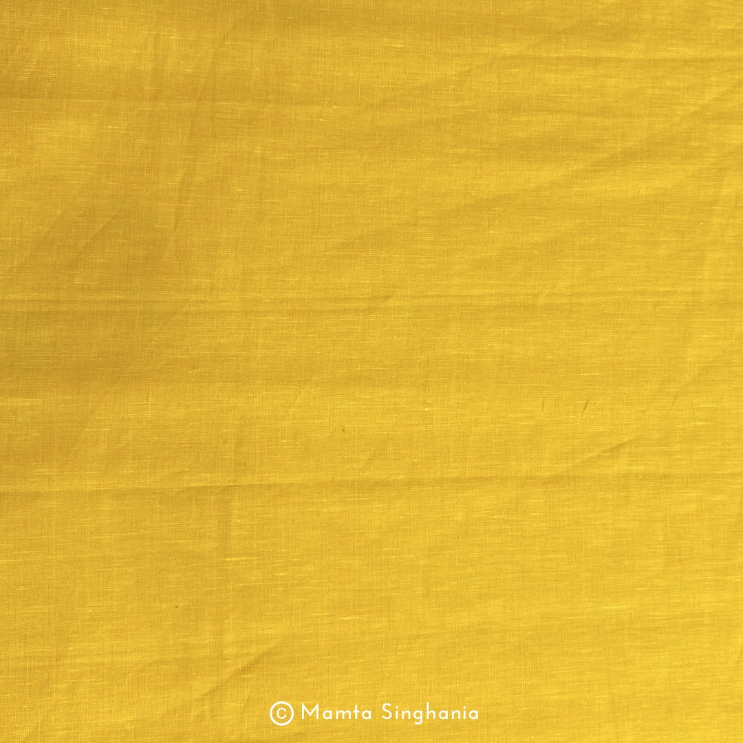 Yellow Pure European Linen Fabric (3.4 metres)