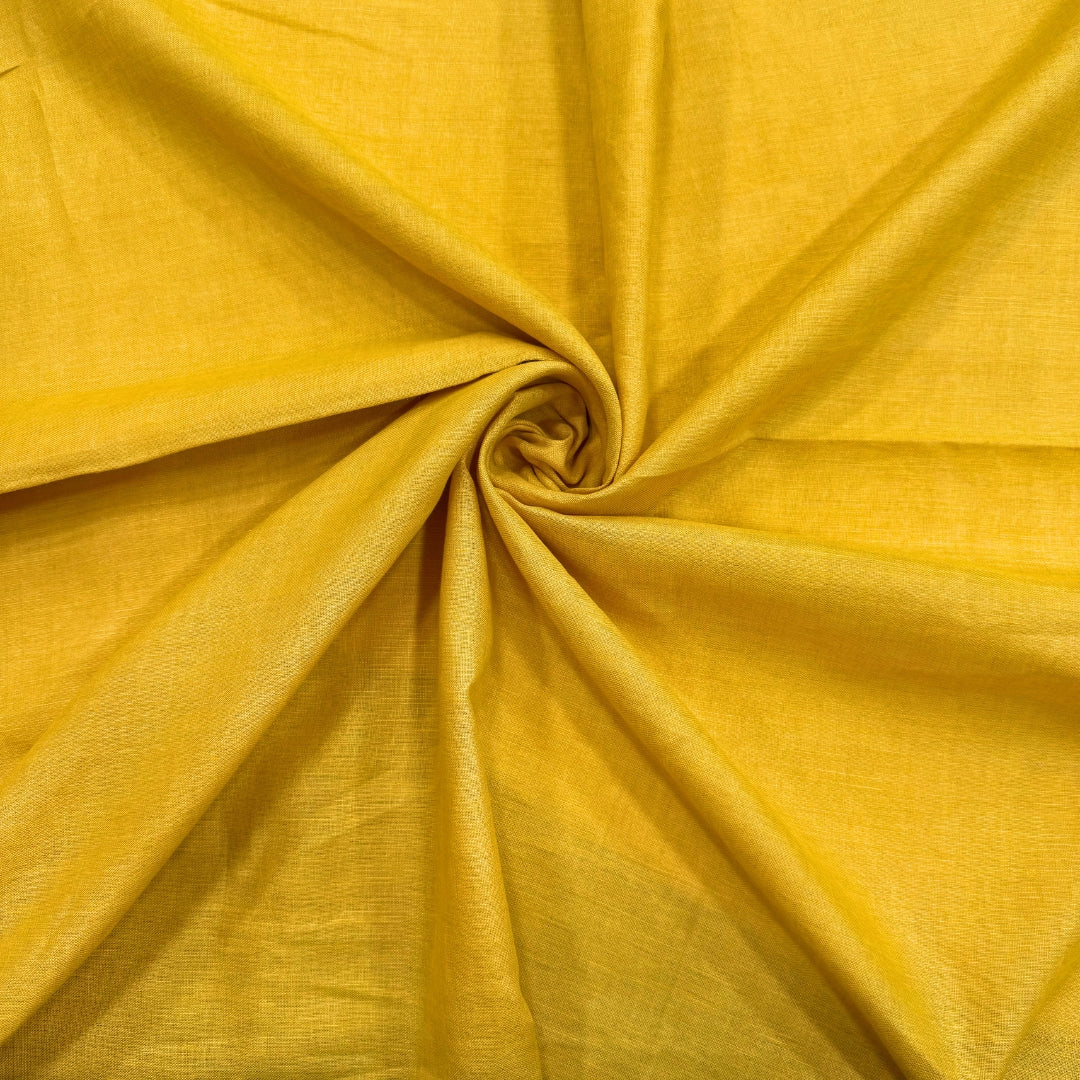 Mango Yellow Pure Linen Fabric