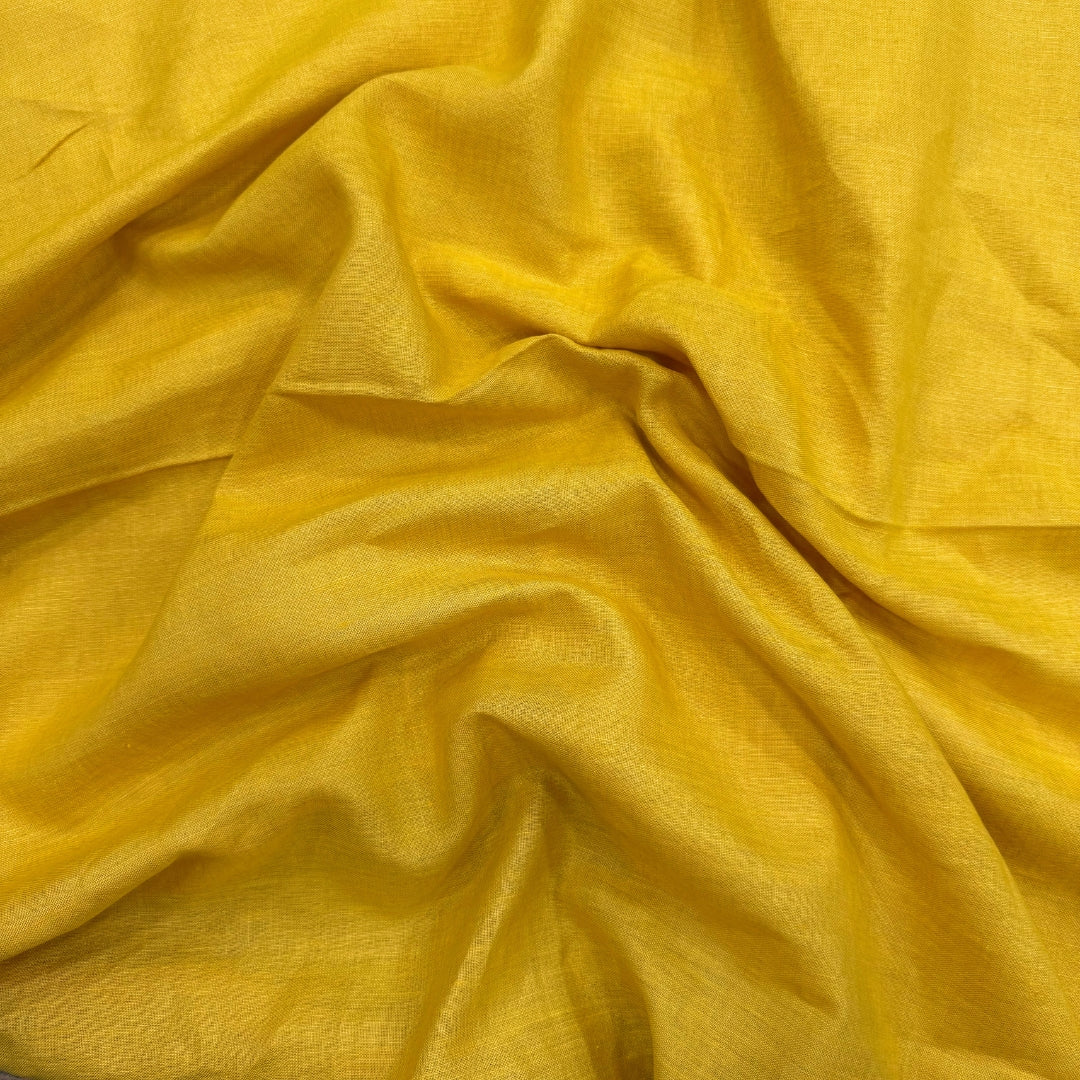 Mango Yellow Pure Linen Fabric