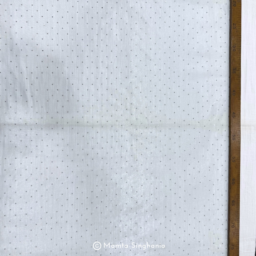 Light Blue Embroidered Net Fabric