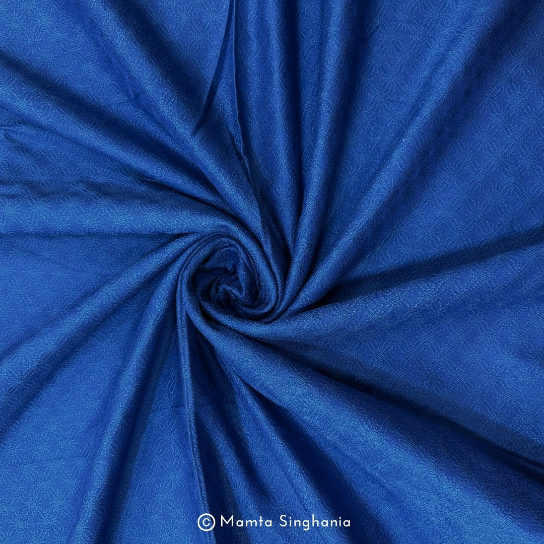 Cobal Blue Cotton Jacquard Fabric