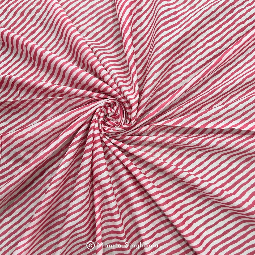 Light Pink Leheriya Printed Cotton Fabric