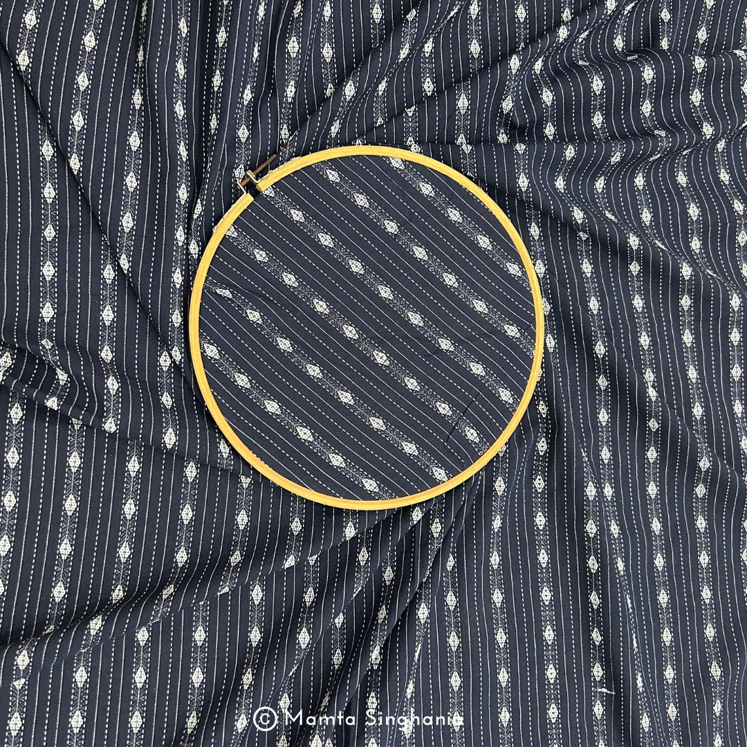 Blue Stripes Handloom Cotton Fabrics