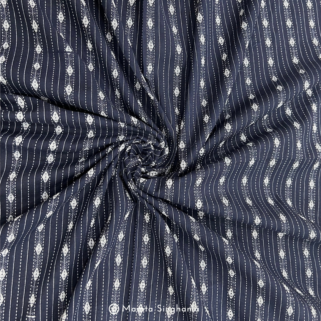 Blue Stripes Handloom Cotton Fabrics