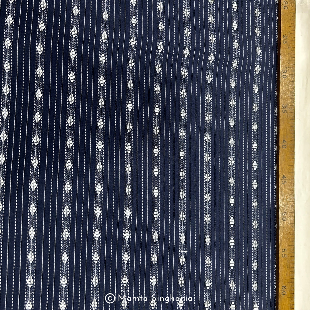 Blue Stripes Handloom Cotton Fabrics
