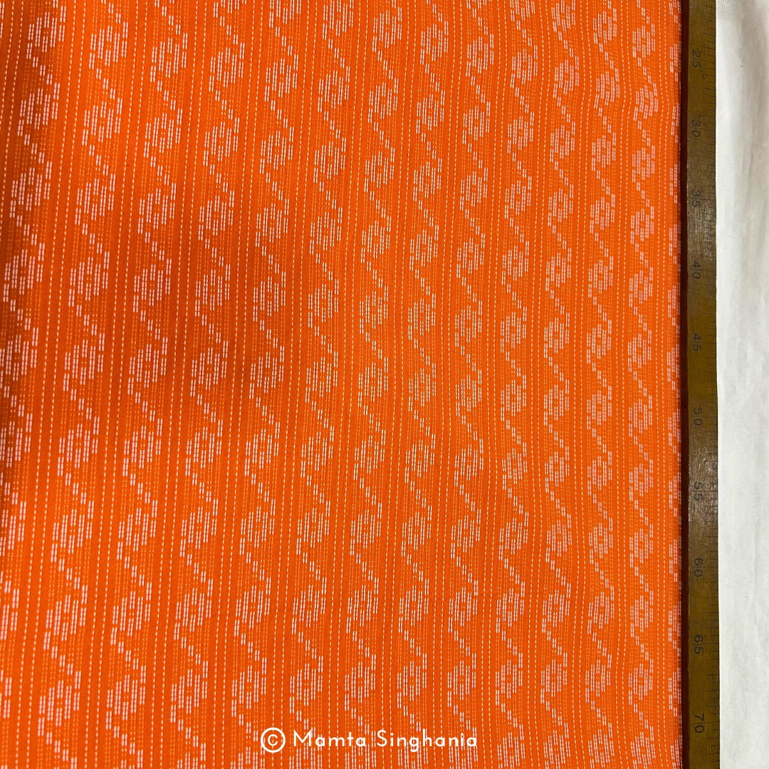 Orange Handloom Cotton Fabric