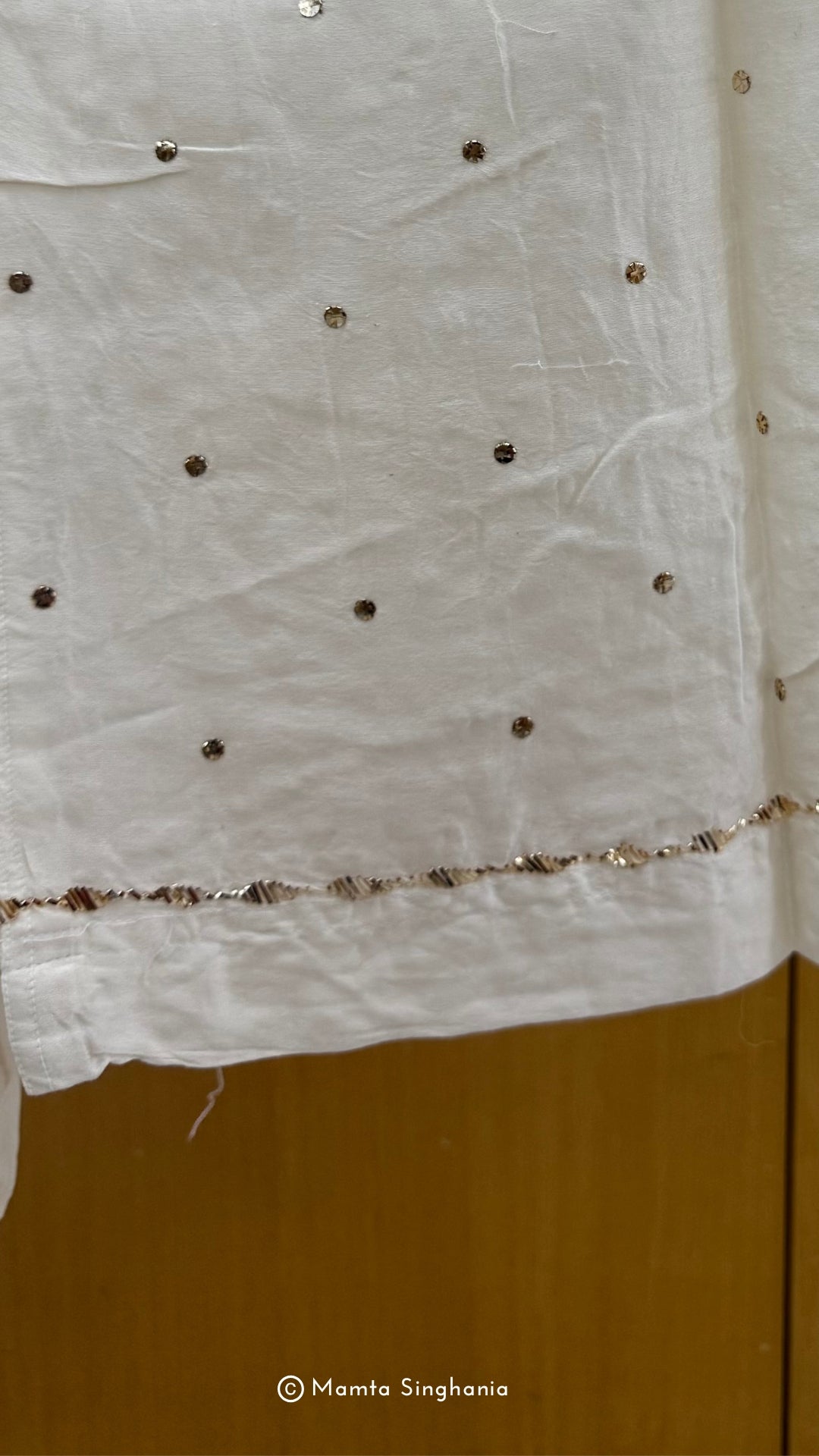White Semi-stitched Mukaish Co-ord Set