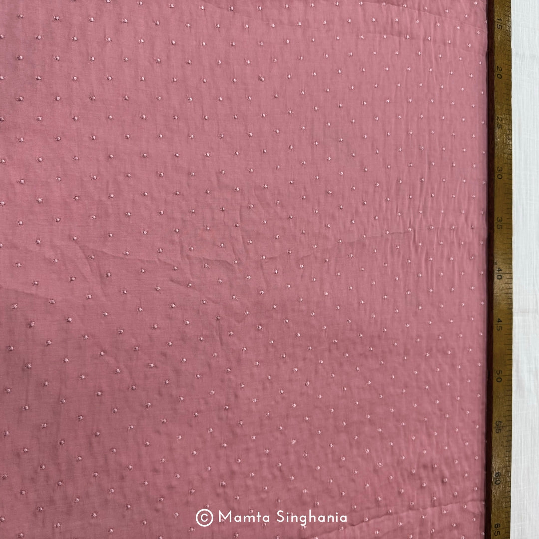 Light Pink Embroidered Modal Satin Fabric