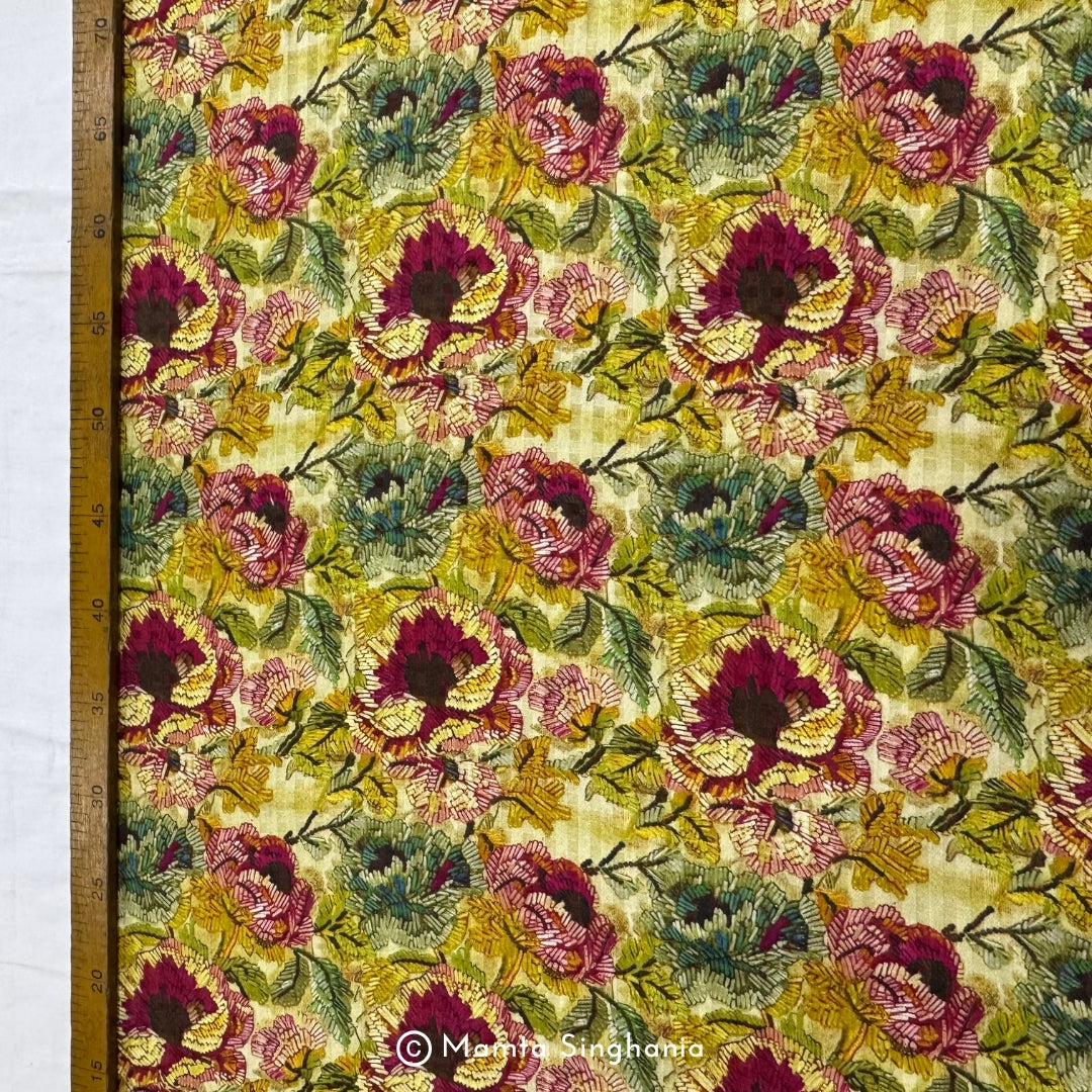 Floral Printed Malai Cotton Fabric