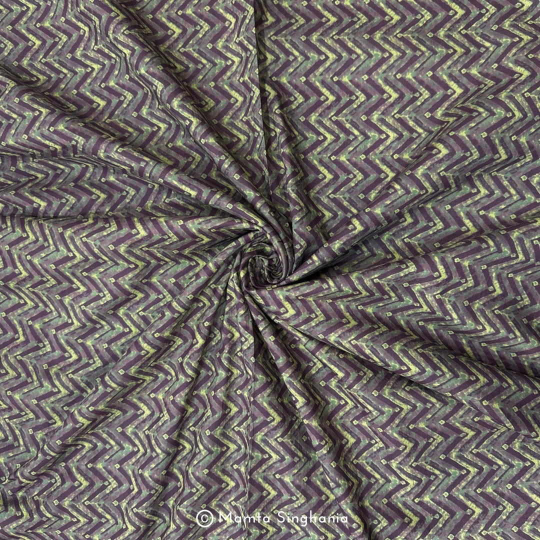 Mauve Geometric Printed Cotton Fabric