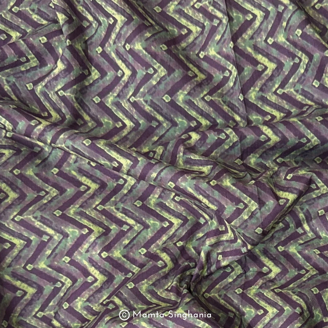 Mauve Geometric Printed Cotton Fabric