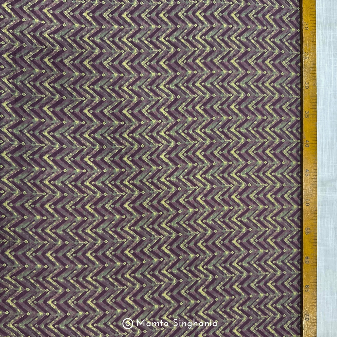 Mauve Geometric Printed Cotton Fabric