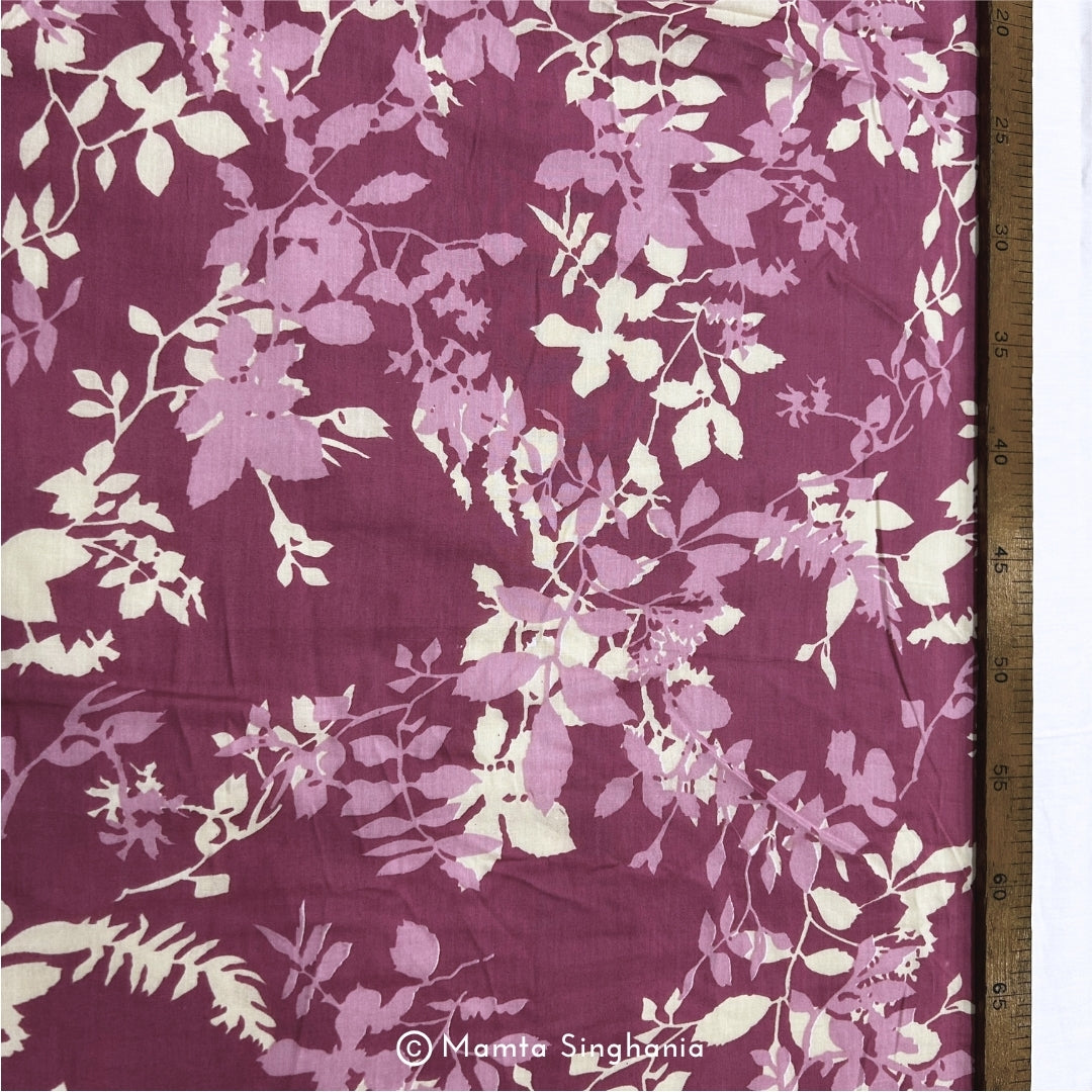 Pale Onion Pink Floral Printed Cotton Fabric