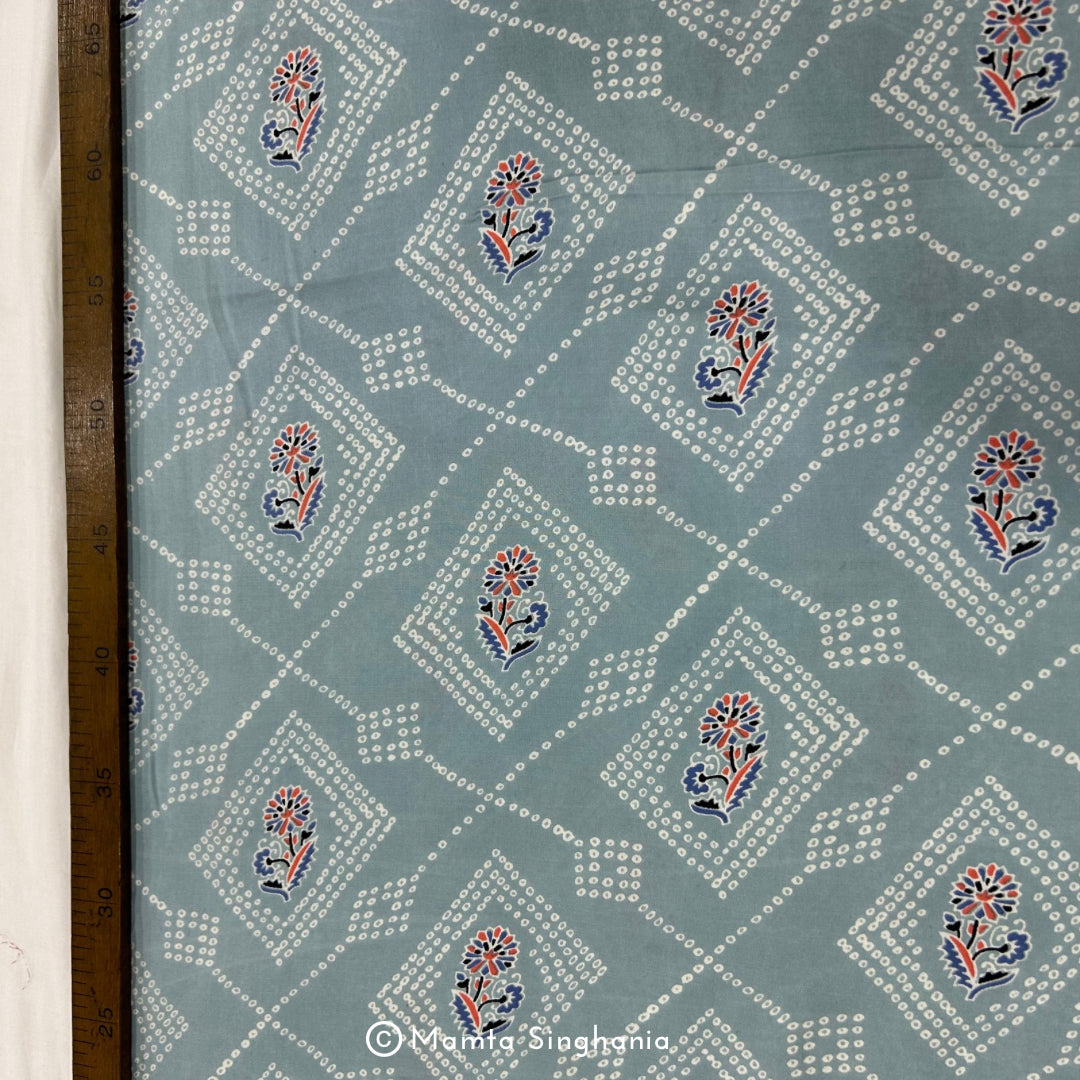 Caroline Blue Printed Modal Satin