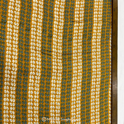 Yellow Printed Modal Satin