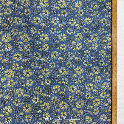 Blue Floral Printed Modal Satin