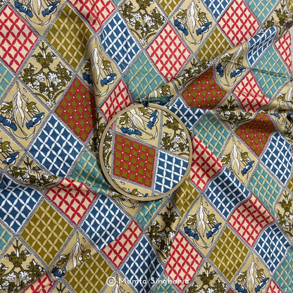 Multi Colour Abstract Printed Cotton Fabric
