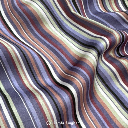 Stripe Printed Modal Satin Fabric