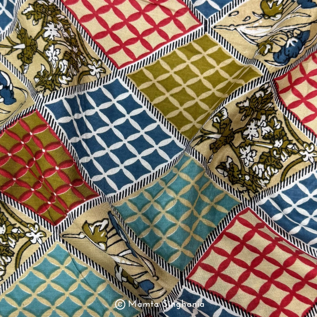 Multi Colour Abstract Printed Cotton Fabric