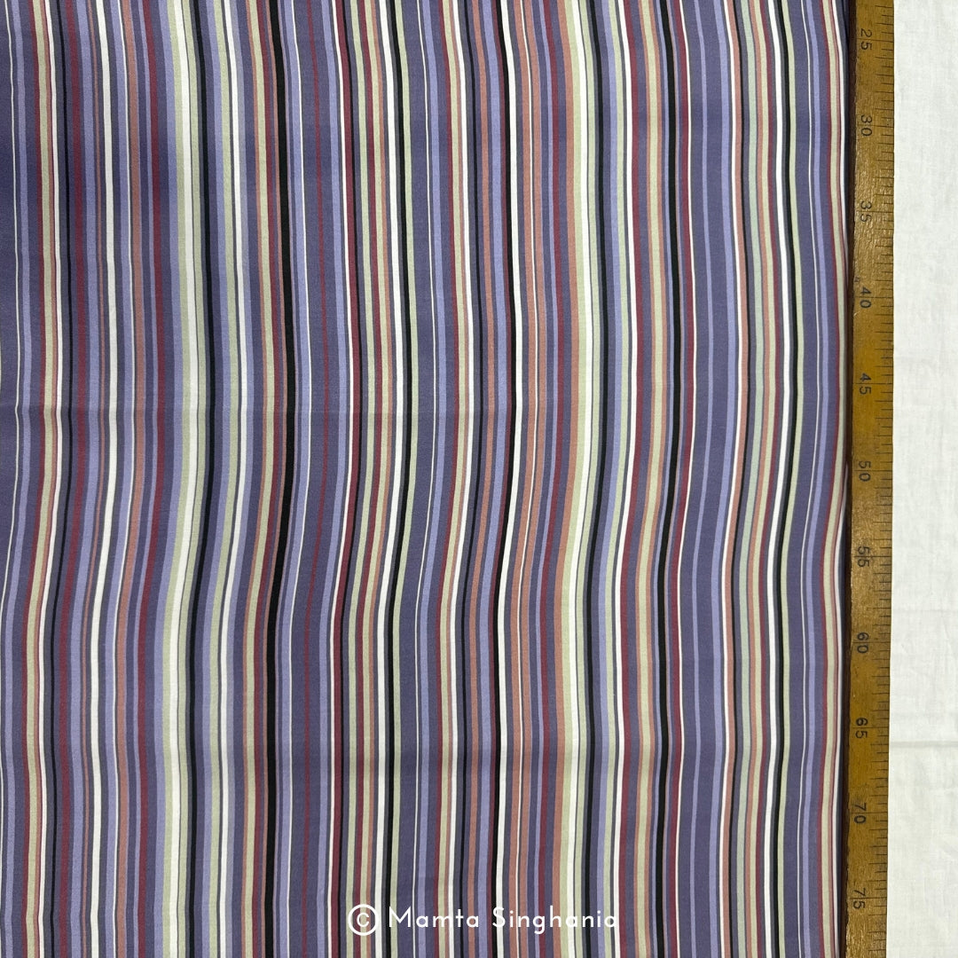 Stripe Printed Modal Satin Fabric
