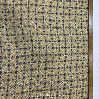 Mud Yellow Floral Printed Modal Satin