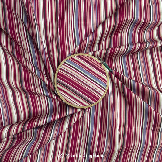 Stripe Printed Modal Satin Fabric
