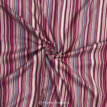 Stripe Printed Modal Satin Fabric