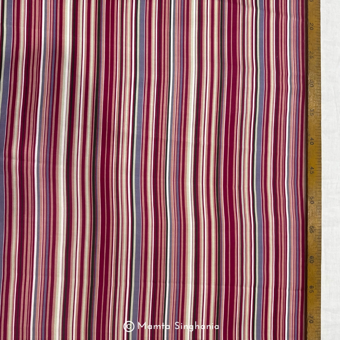 Stripe Printed Modal Satin Fabric
